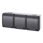 HERMES Gniazdo hermetyczne potrójne z uziemieniem 3x2P+Z 16A IP44 antracyt 0323-07