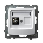 KARO Gniazdo antenowe pojedyncze typu F białe GPA-1SF/M/00