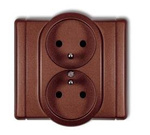 FLEXI Gniazdo podwójne 2x2P+Z braz FLEXI 9FGP-2Z