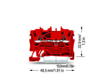 TOPJOBS Złączka szynowa sprężynowa 2-przewodowa 1,5 mm² (2,5 mm²) czerwona 2001-1203