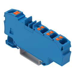 WAGO Złączka rozgałęźna; z przyciskami, Push-in CAGE CLAMP®; 6,00 mm²; niebieski 2206-8034