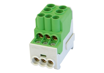 SIMET SDB 100 Blok rozdzielczy - dystrybucyjny Al/Cu 80010 SIMBLOCK zielony 100A, we: 2 x 2,5-25mm², wy: 6 x 1,5-10mm²