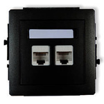 DECO Mechanizm gniazda komputerowego podwójnego 2x RJ45 cat.5e czarny