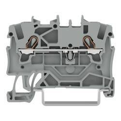 TOPJOBS Złączka szynowa sprężynowa 2-przewodowa 1,5 mm² (2,5 mm²) szara 2001-1201