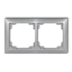 DECO Ramka uniwersalna podwójna z tworzywa DECO Soft srebrny metalik 7DRSO-2