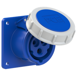 PCE Gniazdo tablicowe 3P 16A 230V niebieskie IP67 /3132-6/