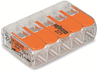 WAGO Złączka instalacyjna otwierana 5-przewodowa do linek i drutów 0,14-4 mm² 32A 221-415