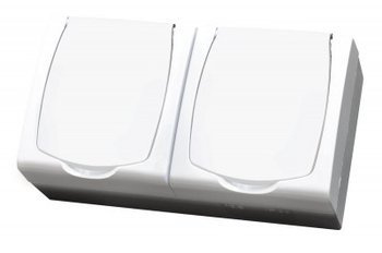 MADERA Gniazdo podwójne z uziemieniem schuko wieczko przezroczyste GNH-2NS/00/W