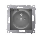 SIMON 54 Gniazdo wtyczkowe pojedyncze do wersji IP44 - z uszczelką do ramek Premium - klapka w kolorze transparentnym do ramek Premium (moduł) 16A 250V DGZ1BZ.01/49A czarny mat.
