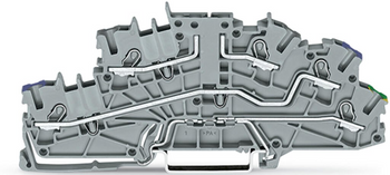 WAGO Piętrowa złączka instalacyjna 2,5 mm² bez łącznika bazowego L/N/PE; Push-in CAGE CLAMP® 2,50 mm² szara