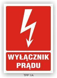Naklejka TPP 1/A 105x148 S (E004) "Wyłącznik prądu" EN004