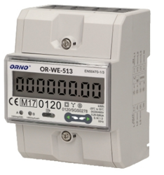 ORNO 3-fazowy licznik energii elektrycznej, 80A, MID, 3 moduły, DIN TH-35mm
OR-WE-513