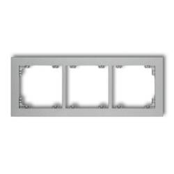 DECO Ramka uniwersalna potrójna srebrny metalik 7DR-3