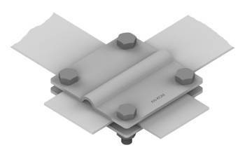 AN-KOM Złącze krzyżowe /duże/ B=50mm 2 płytki-4xM8 AN-03A/OG/-1