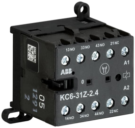 ABB Przekaźnik stycznikowy KC6-31Z-05, Napięcie cewki: 220...240V DC, Styki robocze: 3NO + 1NC 3A/400V (AC-15)
