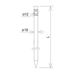 AN-KOM Uchwyt do naciągów wbijany kuty,L=50 cm gładki AN-31F