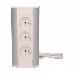 ORNO Gniazdo meblowe podszafkowe 3x2P+Z czarno-srebrne OR-GM-9001/W-G