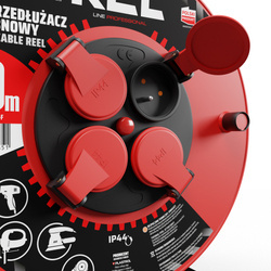 PLASTROL Przedłużacz bębnowy PROFESSIONAL LINE 4-gniazda z uziemieniem 40 metrów, 3x1,5 H05RR-F (OW)