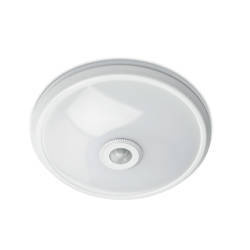 GTV Plafoniera LED ITALIA z czujnikiem ruchu, 12W 900lm 4000K neutralna biała, IP20, AC 220-240V 50/60Hz, kąt świecenia 360°, obudowa biała PC