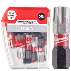 Milwaukee Zestaw bitów Torx T40 BIT SHOCKWAVECD TX40 25MM-25 SZT