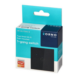 ORNO Włącznik pojedynczy WiFi TUYA Smart Home czarny  OR-SH-17200/B