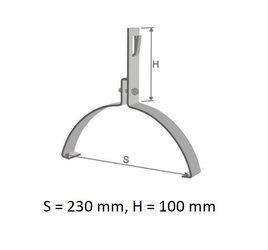 AN-KOM Uchwyt gąsiorowy 230mm, H=10 cm, Z-zagięcie /AN-15A/OG