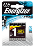ENERGIZER Bateria alkaliczna LR03 AAA Max Plus™ 1,5V, zestaw: 3+1 sztuki