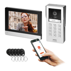 ORNO GAYD, zestaw wideodomofonowy jednorodzinny, 2-żyłowy, 8", Wi-Fi, ekran dotykowy, 2MP Full HD, RFID, szyfrator
