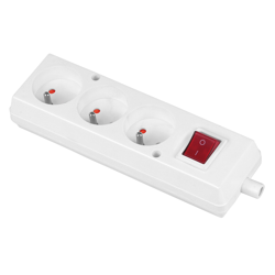 Gniazdo wtyczkowe potrójne z wyłącznikiem 3x2P+Z 16A 250V GN-370WS