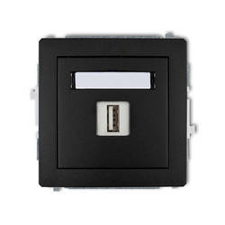 DECO Mechanizm ładowarki USB pojedynczej 5V 1A Czarny mat 12DCUSB-1