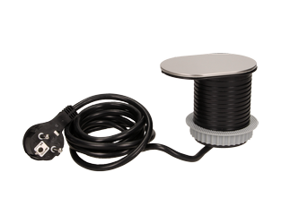 ORNO Gniazdo meblowe Ø6cm wpuszczane w blat z przesuwną pokrywką, ładowarką USB i przewodem 1,9m, 1x2P+Z, 1xUSB OR-AE-13124