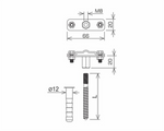 AN-KOM Uchwyt na drut-bednarke M12, L=12cm, B=40mm  /AN-57B/