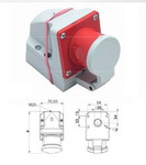PCE Wtyczka odbiornikowa 4P 32A 400V czerwona IP44 524-6d