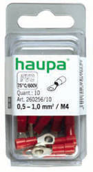 HAUPA Końcówka oczkowa izolowana DIN 0.5-1 czerwona M4 260258/10