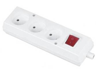 Gniazdo wtyczkowe potrójne z wyłącznikiem 3x2P 16A 250V GN-360WS
