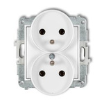 MINI Mechanizm gniazda podwójnego do ramki z uziemienim 2x2P+Z biały  MGPR-2z