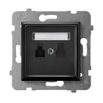 ARIA Gniazdo telefoniczne pojedyńcze czarny metalik GPT-1U/m/33
