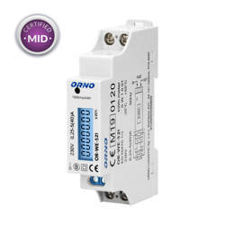 ORNO 1-fazowy licznik energii elektrycznej podświetlany 40A MID 1 moduł DIN TH-35mm OR-WE-521