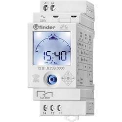 FINDER Zegar astronomiczny programowany z NFC, 1 zestyk przełączny 1P 16A 230V, programowany za pomocą kodów pocztowych lub współrzęnych geo., opcja przerwy nocnej 12.81.8.230.0000