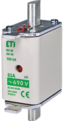 ETI Wkładka topikowa przemysłowa silnikowa NH00 aM 100A/690V 004182414